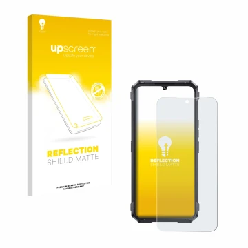 Parte frontale di una confezione del prodotto con il logo del marchio upscreen. Accanto è raffigurato il dispositivo Cubot Kin