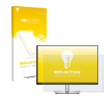 Parte frontale di una confezione del prodotto con il logo del marchio upscreen. Accanto è raffigurato il dispositivo Dell Pro 