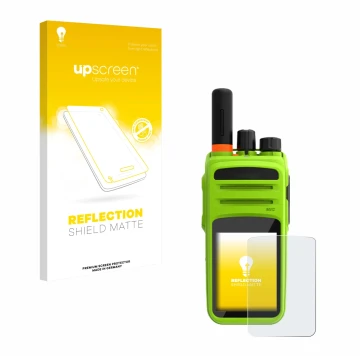 Parte frontale di una confezione del prodotto con il logo del marchio upscreen. Accanto è raffigurato il dispositivo Talkpod N