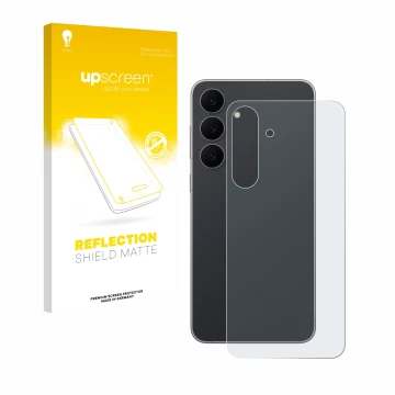 Parte frontale di una confezione del prodotto con il logo del marchio upscreen. Accanto è raffigurato il dispositivo Samsung G