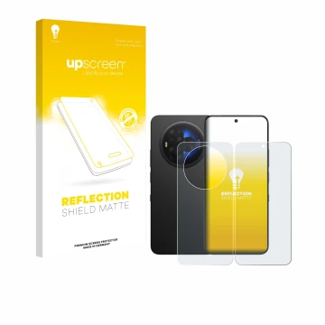 Parte frontale di una confezione del prodotto con il logo del marchio upscreen. Accanto è raffigurato il dispositivo TCL NXTPA