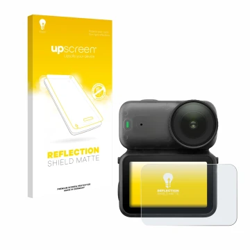 Parte frontale di una confezione del prodotto con il logo del marchio upscreen. Accanto è raffigurato il dispositivo DJI Osmo 