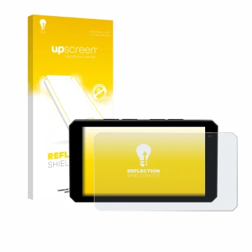 Parte frontale di una confezione del prodotto con il logo del marchio upscreen. Accanto è raffigurato il dispositivo Chigee AI