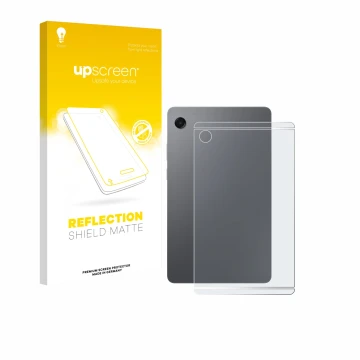 Parte frontale di una confezione del prodotto con il logo del marchio upscreen. Accanto è raffigurato il dispositivo Samsung G