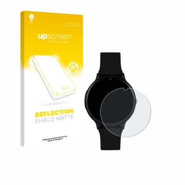 Parte frontale di una confezione del prodotto con il logo del marchio upscreen. Accanto è raffigurato il dispositivo One2Track