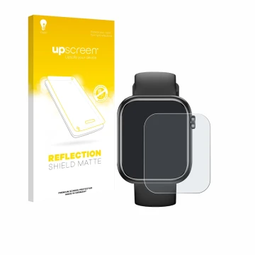 Parte frontale di una confezione del prodotto con il logo del marchio upscreen. Accanto è raffigurato il dispositivo RLQA G104