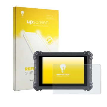Parte frontale di una confezione del prodotto con il logo del marchio upscreen. Accanto è raffigurato il dispositivo Autel Max