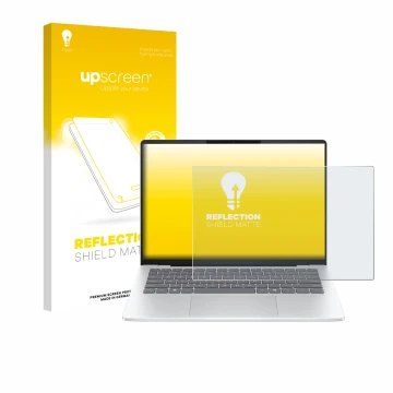 Parte frontale di una confezione del prodotto con il logo del marchio upscreen. Accanto è raffigurato il dispositivo HP OmniBo