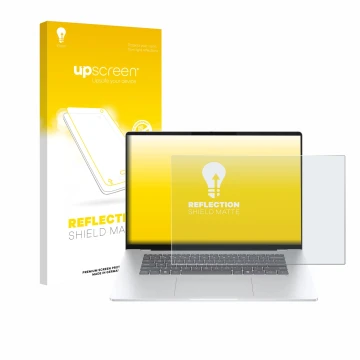 Parte frontale di una confezione del prodotto con il logo del marchio upscreen. Accanto è raffigurato il dispositivo HP OmniBo