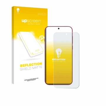 Parte frontale di una confezione del prodotto con il logo del marchio upscreen. Accanto è raffigurato il dispositivo Oppo Find