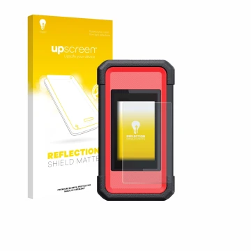 Parte frontale di una confezione del prodotto con il logo del marchio upscreen. Accanto è raffigurato il dispositivo Launch X4