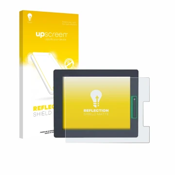 Parte frontale di una confezione del prodotto con il logo del marchio upscreen. Accanto è raffigurato il dispositivo Schneider