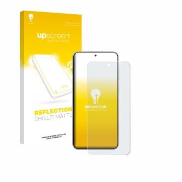 Parte frontale di una confezione del prodotto con il logo del marchio upscreen. Accanto è raffigurato il dispositivo OnePlus 1