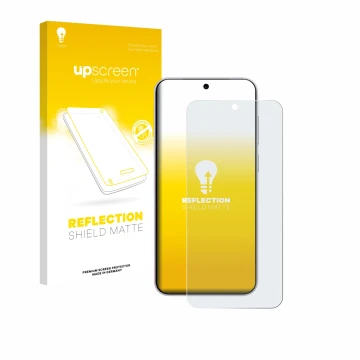 Parte frontale di una confezione del prodotto con il logo del marchio upscreen. Accanto è raffigurato il dispositivo Vivo X300