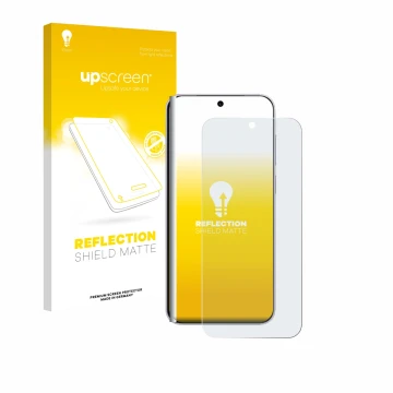 Parte frontale di una confezione del prodotto con il logo del marchio upscreen. Accanto è raffigurato il dispositivo Vivo X300