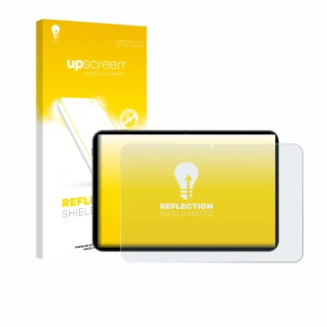 Parte frontale di una confezione del prodotto con il logo del marchio upscreen. Accanto è raffigurato il dispositivo Tabwee T6