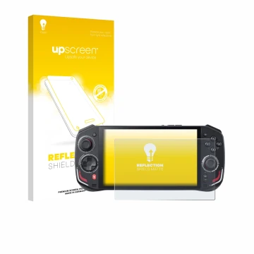 Parte frontale di una confezione del prodotto con il logo del marchio upscreen. Accanto è raffigurato il dispositivo Acer Nitr