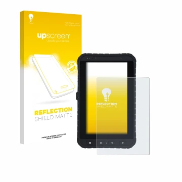 Parte frontale di una confezione del prodotto con il logo del marchio upscreen. Accanto è raffigurato il dispositivo Winmate M