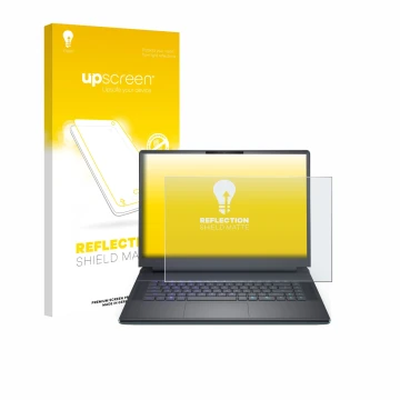 Parte frontale di una confezione del prodotto con il logo del marchio upscreen. Accanto è raffigurato il dispositivo Dell Alie