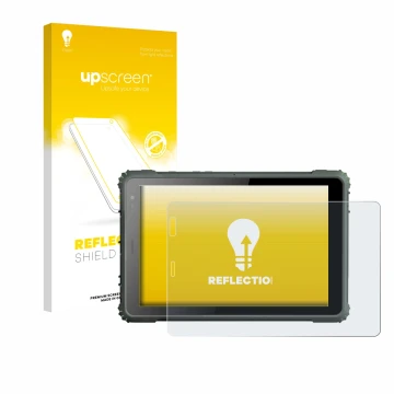Parte frontale di una confezione del prodotto con il logo del marchio upscreen. Accanto è raffigurato il dispositivo Geshem MT