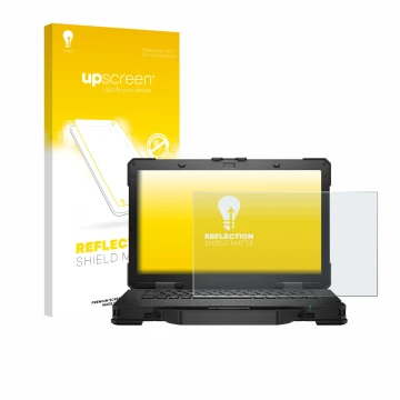 Parte frontale di una confezione del prodotto con il logo del marchio upscreen. Accanto è raffigurato il dispositivo Dell Pro 