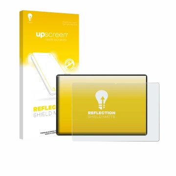 Parte frontale di una confezione del prodotto con il logo del marchio upscreen. Accanto è raffigurato il dispositivo Huawei Ma