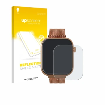 Parte frontale di una confezione del prodotto con il logo del marchio upscreen. Accanto è raffigurato il dispositivo Techmade 