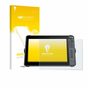 Parte frontale di una confezione del prodotto con il logo del marchio upscreen. Accanto è raffigurato il dispositivo Lowrance 
