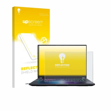 Parte frontale di una confezione del prodotto con il logo del marchio upscreen. Accanto è raffigurato il dispositivo Gigabyte 