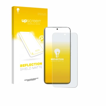 Parte frontale di una confezione del prodotto con il logo del marchio upscreen. Accanto è raffigurato il dispositivo Honor 500