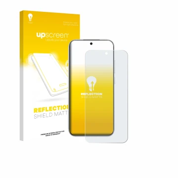 Parte frontale di una confezione del prodotto con il logo del marchio upscreen. Accanto è raffigurato il dispositivo Xiaomi Po