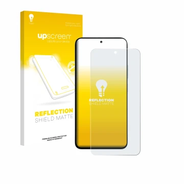 Parte frontale di una confezione del prodotto con il logo del marchio upscreen. Accanto è raffigurato il dispositivo Xiaomi Po