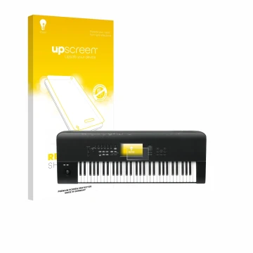 Parte frontale di una confezione del prodotto con il logo del marchio upscreen. Accanto è raffigurato il dispositivo KORG Naut