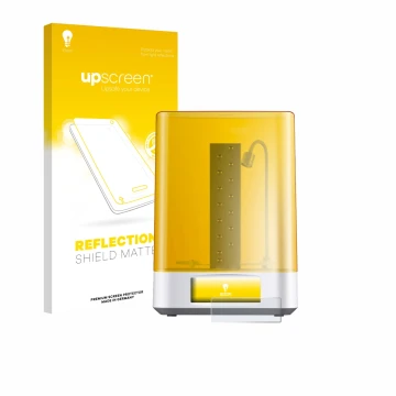 Parte frontale di una confezione del prodotto con il logo del marchio upscreen. Accanto è raffigurato il dispositivo Anycubic 