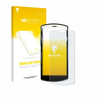 Parte frontale di una confezione del prodotto con il logo del marchio upscreen. Accanto è raffigurato il dispositivo Unitech E