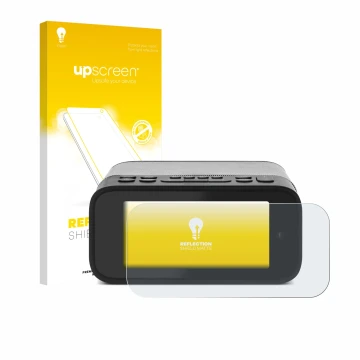 Parte frontale di una confezione del prodotto con il logo del marchio upscreen. Accanto è raffigurato il dispositivo TechniSat