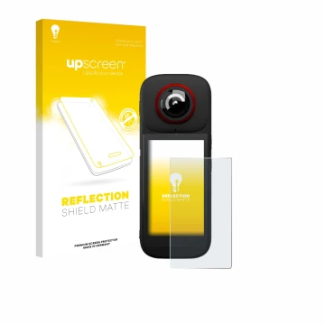 Parte frontale di una confezione del prodotto con il logo del marchio upscreen. Accanto è raffigurato il dispositivo Labpano P