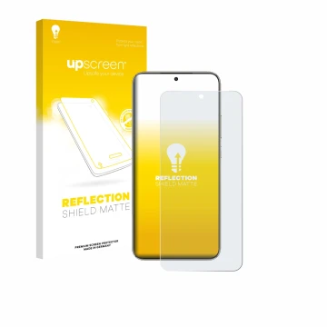 Parte frontale di una confezione del prodotto con il logo del marchio upscreen. Accanto è raffigurato il dispositivo Honor X70