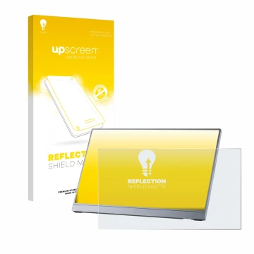 Parte frontale di una confezione del prodotto con il logo del marchio upscreen. Accanto è raffigurato il dispositivo Arzopa Z3