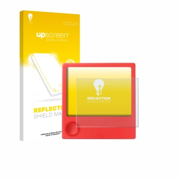 Parte frontale di una confezione del prodotto con il logo del marchio upscreen. Accanto è raffigurato il dispositivo PicPak E-