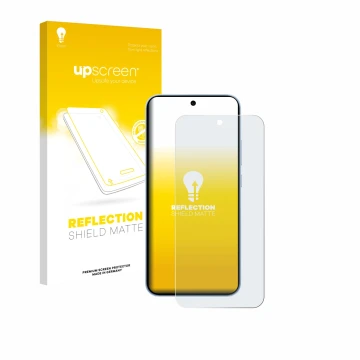 Parte frontale di una confezione del prodotto con il logo del marchio upscreen. Accanto è raffigurato il dispositivo Oppo Reno