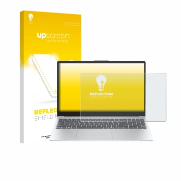 Parte frontale di una confezione del prodotto con il logo del marchio upscreen. Accanto è raffigurato il dispositivo HP OmniBo