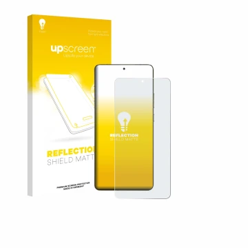 Parte frontale di una confezione del prodotto con il logo del marchio upscreen. Accanto è raffigurato il dispositivo Motorola 