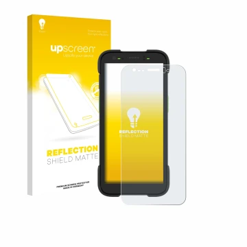 Parte frontale di una confezione del prodotto con il logo del marchio upscreen. Accanto è raffigurato il dispositivo Zebra TC7