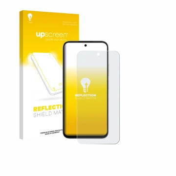 Parte frontale di una confezione del prodotto con il logo del marchio upscreen. Accanto è raffigurato il dispositivo Oppo A6 c