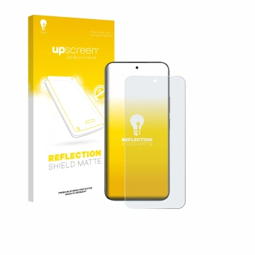 Parte frontale di una confezione del prodotto con il logo del marchio upscreen. Accanto è raffigurato il dispositivo realme C8