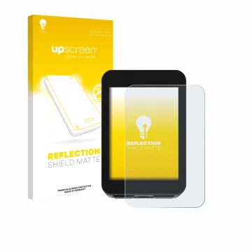 Parte frontale di una confezione del prodotto con il logo del marchio upscreen. Accanto è raffigurato il dispositivo Bikevee B