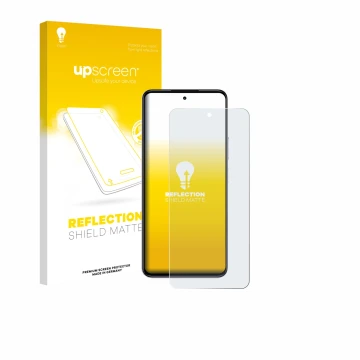 Parte frontale di una confezione del prodotto con il logo del marchio upscreen. Accanto è raffigurato il dispositivo realme P4