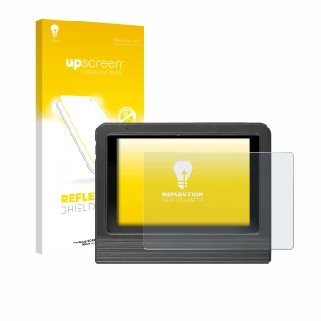 Parte frontale di una confezione del prodotto con il logo del marchio upscreen. Accanto è raffigurato il dispositivo Launch X-