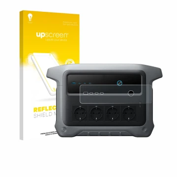 Parte frontale di una confezione del prodotto con il logo del marchio upscreen. Accanto è raffigurato il dispositivo Anker SOL